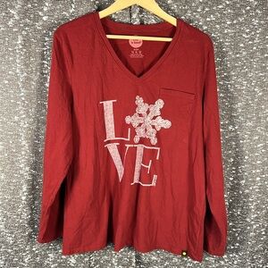 Life is Good Snowflake Love Long Sleeve Sleep Shirt